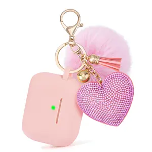 Silicone Case for AirPods Pro 2 with Bling Heart  Keychain