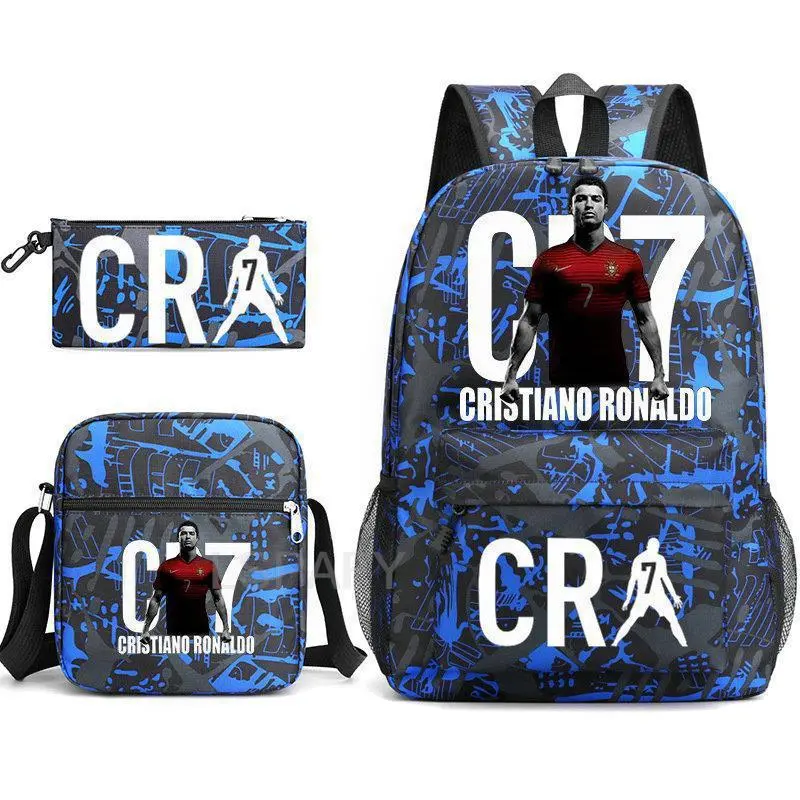 CR7 Cristiano Ronaldo Oxford Cloth Backpack, Back to School Large Capacity Outdoor Daypack Unisex Sports Travel Backpack for Men Women Teen Football Fans