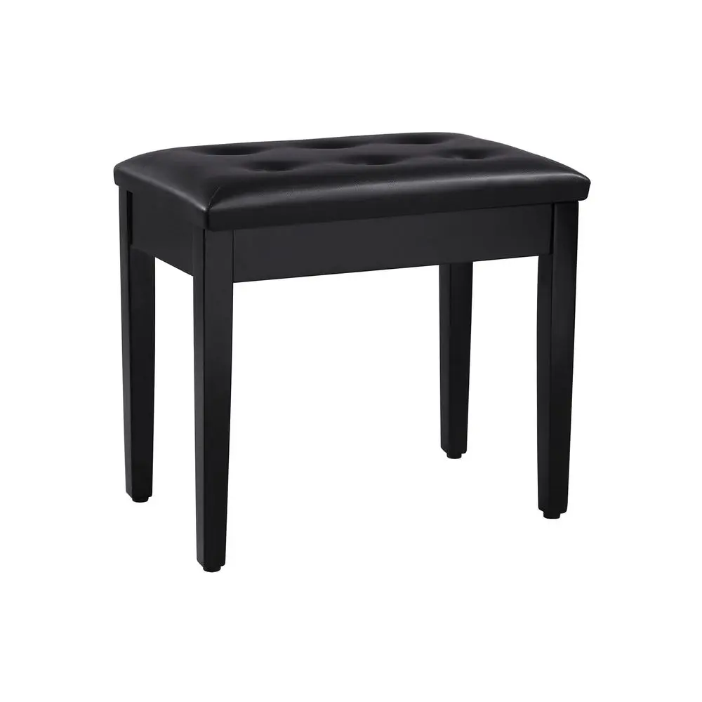 SONGMICS Piano Bench with Padded Cushion and Storage Compartment for Music Books, Vanity Stool, Tufted Wooden Piano Seat, 13.8 x 22 x 19.5 Inches