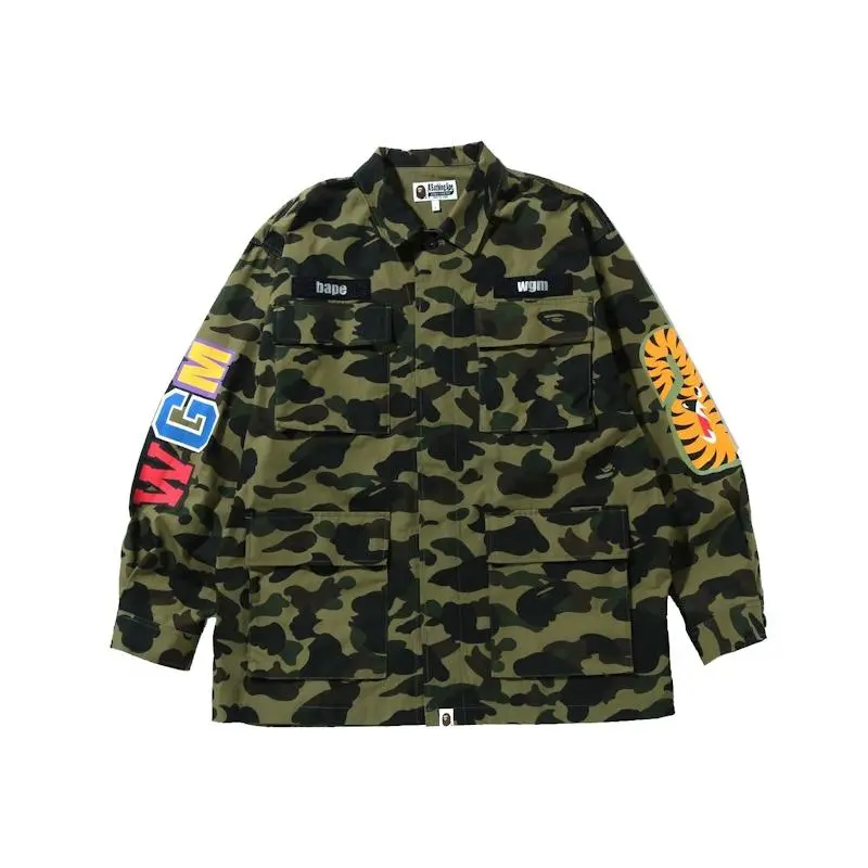 BAPE 1st Camo Shark Relaxed Fit Military Shirt Green (men) by StockX
