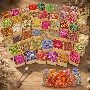 50-Piece Botanical Floral Set  Dried Flowers for Spell Jars, Bath Tea & Soap Making