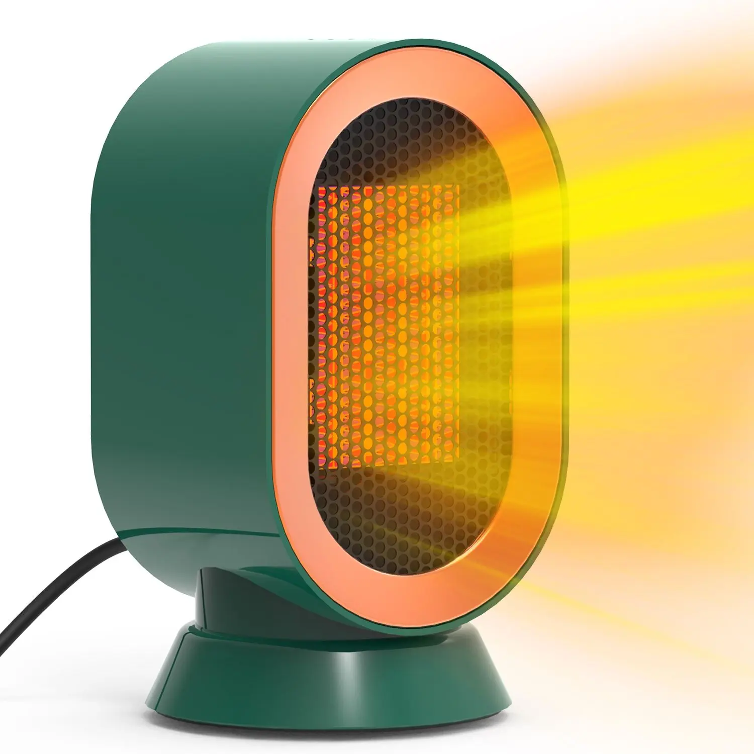 1200W Oscillating Electric Space Heater Mini Desk Heater with 2 Modes 3S Fast Heating Tip-over Overheat Protection for Home Office