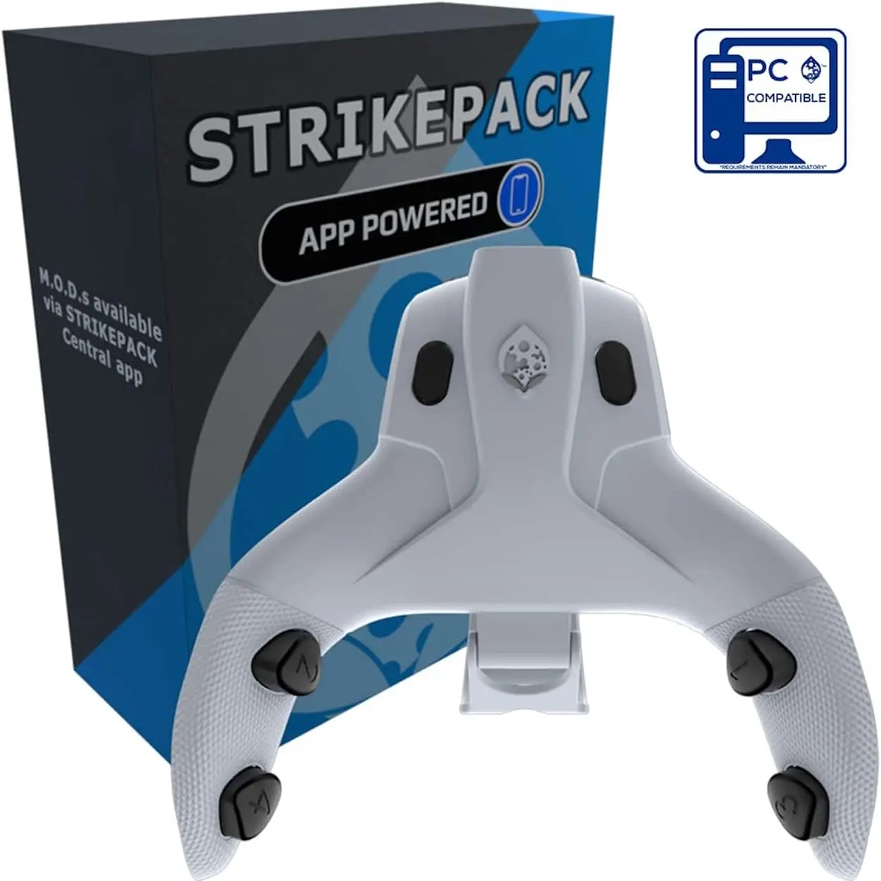 Collective Minds - STRIKEPACK HORIZON VISTA for Standard Dual Sense PlayStation 5 Controllers & PC - 4 Customizable Ergonomic Back Buttons - White