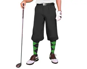 Golfknickers.com 'Par 3' Mens Black Microfiber Golf Knickers