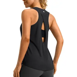 G Gradual Women's Workout Tops Open Back Athletic Yoga Tank Tops Loose Fit Sleeveless Running Gym Shirts for Women