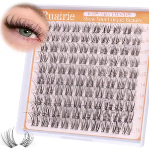 DIY False Eyelashes Transparent Band, Natural Dense Cluster Lashes 10-16mm D Curl, Beginner Friendly, 100 Pieces Set, Natural Eyelash Extensions