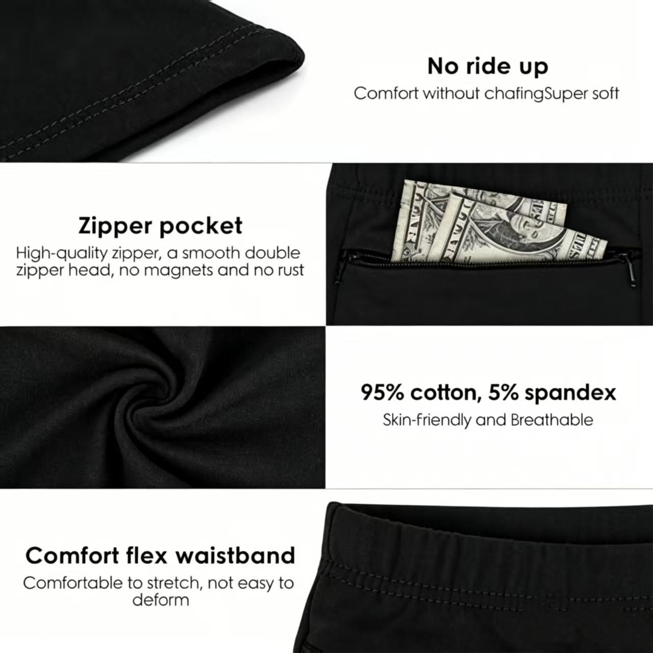 Viral on TikTokWomen's Underwear with Secret Pocket Panties, 2 /4Packs Anti Pickpocket Travel BoxersCotton underwear, soft  breathable