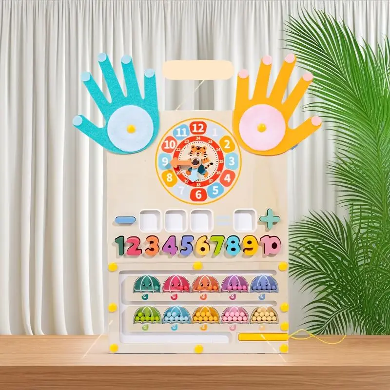 Educational Wooden 2-In-1 3-In-1 Magnetic Counting Desktop Toy for Finger Arithmetic And Number Teaching