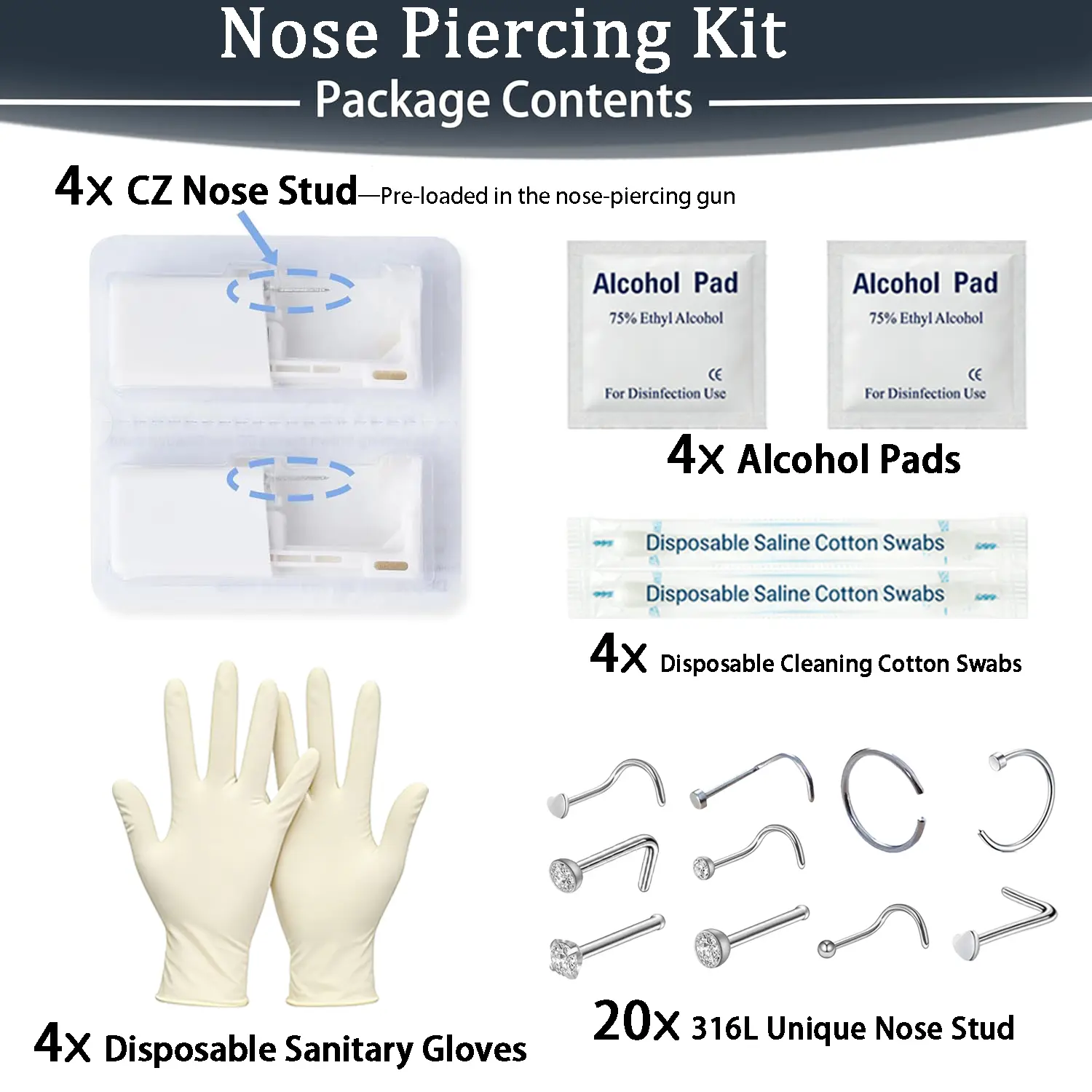 4 Nose Piercing Guns