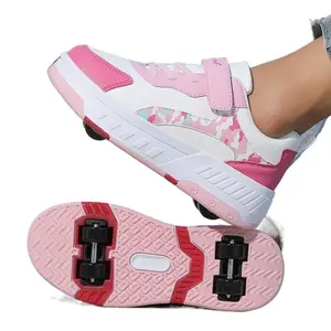 Girls' Outdoor Roller Skates Traditional Style Fashionable Versatile Detachable Design Autumn Winter Model Suitable Skating and Playing Comfortable and Stylish wide kids shoes