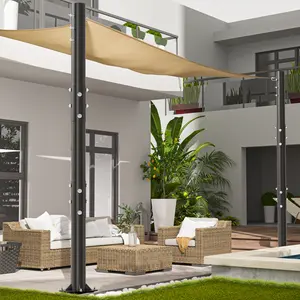 2 Pack Shade Sail Poles, 10 FT Heavy Duty Sun Shade Poles for Outdoor, 2.6’’ Diameter Steel Sun Sail Poles for Ground Patio Lawn Garden Deck, Metal Poles for Canopy Awning Shade Cloth