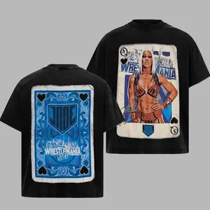WWE Jade Cargill  WrestleMania Card Retro Unisex T-Shirt, WWE WrestleMania 42 100% Heavy Cotton Oversized Unisex Wrestling Merch, Soft Cotton Streetwear Clothes, Unisex Wrestling Apparel, Gift for Boxing Fans,Gift for Wrestling Fans