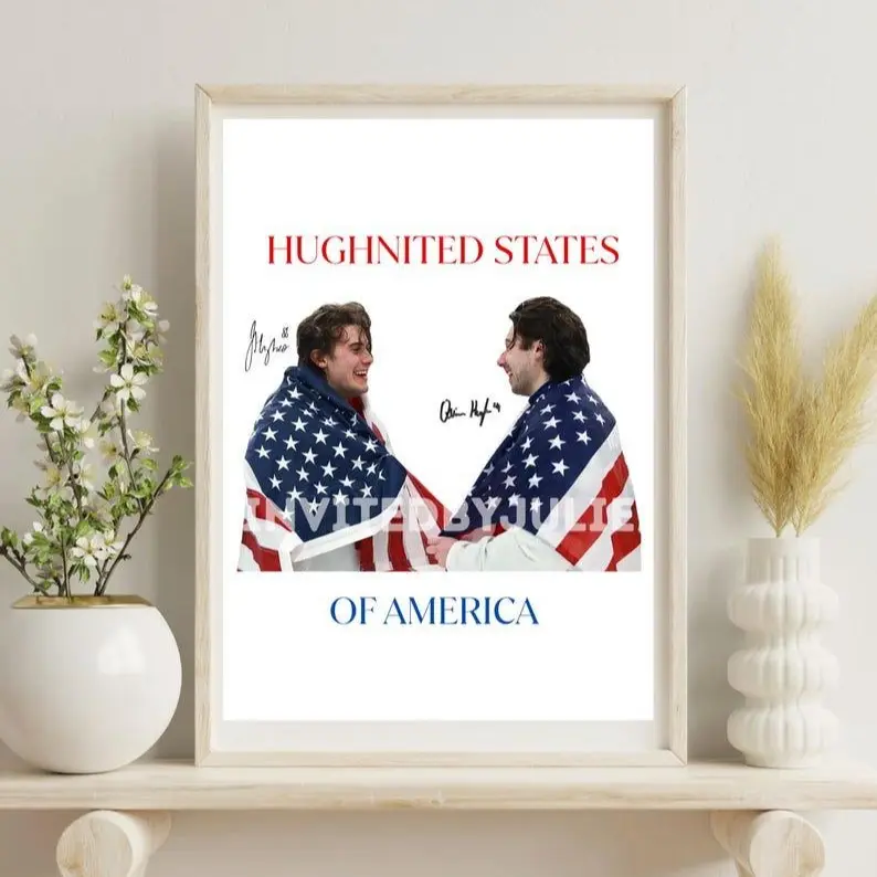 [UNFRAMED] Jack & Quinn Hughes Poster | USA Hockey