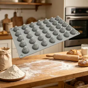 1pc 35-cavity raspberry-shaped silicone cake mold, designed for batch berries, non-stick, 3D texture for easy demolding, suitable for making cakes and chocolates, creative and efficient baking tool