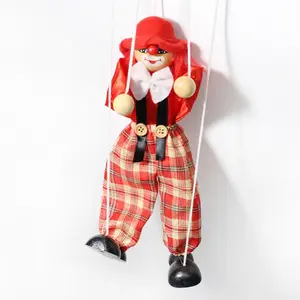 Clown Marionette, Wooden Doll, Handmade Puppet, Man Doll, Pinocchio Drama Marionette Toy