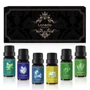 6-pack (every 10 milliliters) essential oil gift set - holiday gift, lavender, mint, rosemary, aromatherapy home decor diffuser, stress relieving sleep booster, Valentine's Day gift