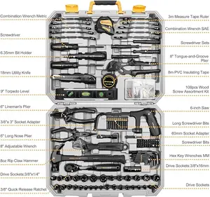 DEKOPRO 218-Piece General Household Hand Tool kit, Professional Auto Repair Tool Set for Homeowner, General Household Hand Tool Set with Plier, Screwdriver Set, Socket Set, with Portable Storage Case