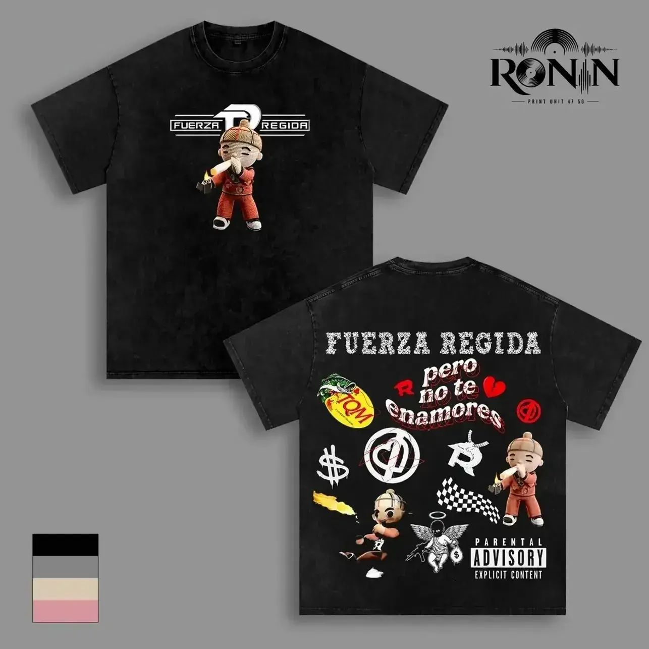 Fuerza Regida & Chuyin Tour 2026 Vintage Washed Graphic T Shirt, Corridos Tumbados Concert Merch, Regional Mexican Heavy Cotton Streetwear Tee RGC
