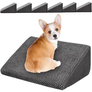 Update 40D Dog Ramps/Stairs for Stairs, Foam Pet Ramp Stairs for Any Staircase, Non-Slip Dog Pet Steps for Small Dogs, Stair Ramp for Injured Dogs with Anti-Slip Strip, 3 Pack Dary Gray