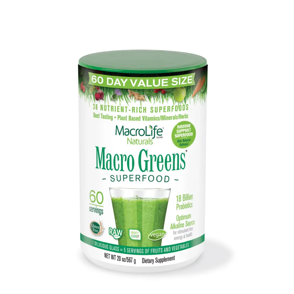 MacroLife Naturals Macro Greens Superfood Powder 20oz/60servings Adult ...