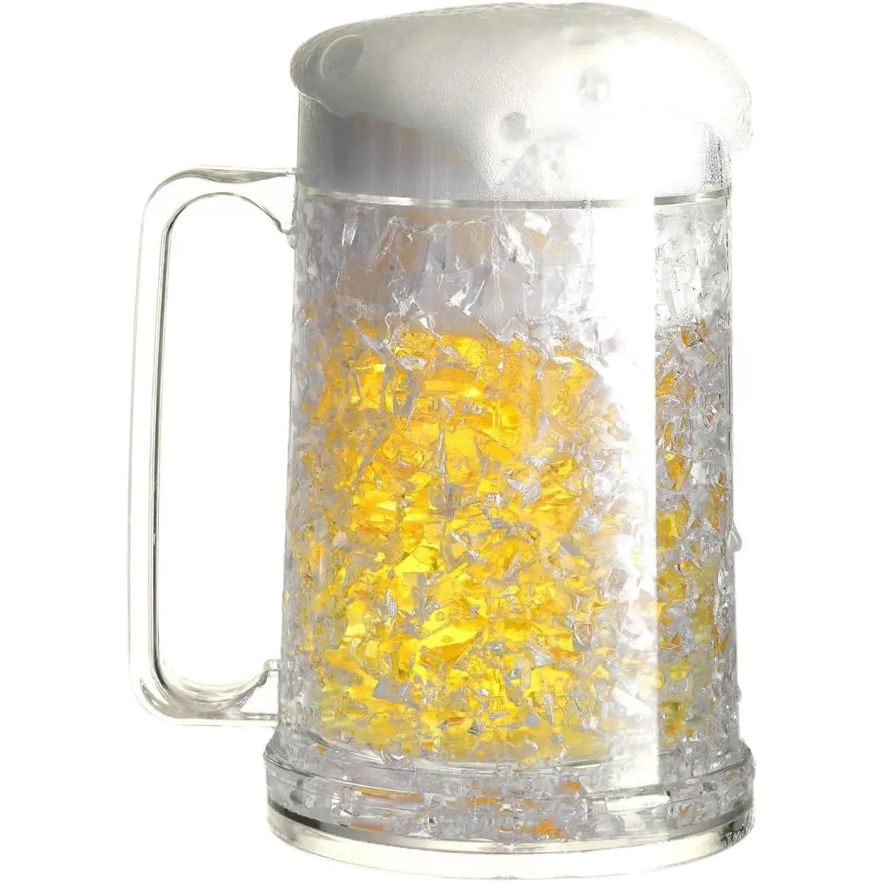 Double Wall Gel Frosty Freezer Ice Mugs Clear 16oz Set of 1 (White)