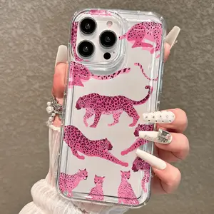 Shockproof Liquid Silicone Phone Case Cover, Leopard Tiger Pattern Design, Durable Fashion Daily Protection, Gift for Boyfriend Girlfriend