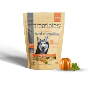 Treatibles Pumpkin Flavored Hard Chewable Calming Supplement for Dogs, 4-mg, 45 count