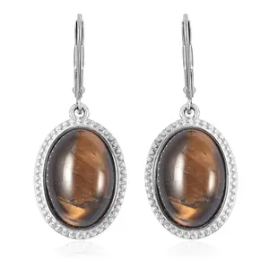 Tiger Eye Earrings for Women - Boho Beachy Brown Earrings Gemstone Birthstone Jewelry - Anniversary Birthday Christmas Gifts for Womens