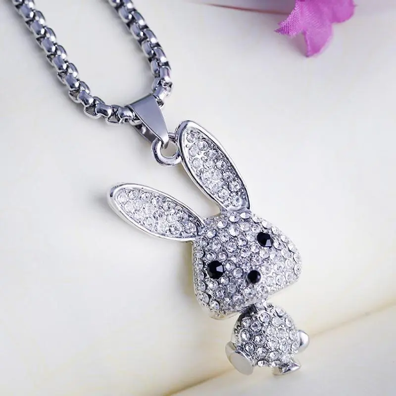 Stylish and cute elf bunny necklace charming retro playful style little bunny sweater chain personality pendant birthday gift, Elf-Shaped Necklaces, Animal Shape Necklaces