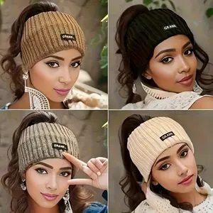 4pcs Sweatbands Sports Headbands Winter Warm Knitted Crochet Wide Edge Hairband for Wedding Dating Shopping