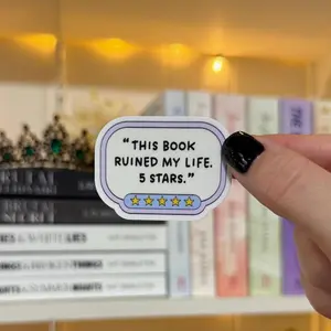 This Book Ruined My Life 5 Stars | Waterproof Kindle Sticker | E-Reader Sticker | Book Merch | Bookish Gift | Book Lover, Laptop Water Bottle Decal