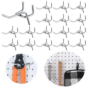 Ding Board Hooks L-Shaped Metal Hook Set, Practical Hooks for Organizing Storage Tools, Garage Kitchen Office Use, Durable Tool Organizer