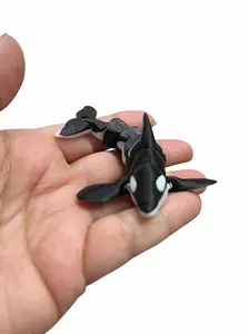 3d Printed mini orca figurine measuring 3.25 inches long great for decoration