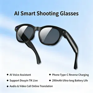 Cy03 Ai Smart Glasses, Glasses with Camera, Hands-Free 800w Camera, Record Pov Vlogs & Play Music 9 Hours, Ideal for Travel, 2-In-1 Smart Glasses, Camera Smart Sunglasses