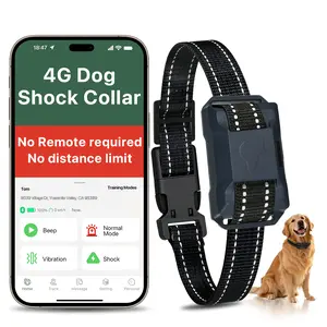 BenarLee 4G Dog Shock Collar with APP Control,No Remote, Unlimited Range, Beep/Vibration/Static, IP68 Waterproof, Multi-Dog & Family Sharing, Rechargeable E-Collar for 10-120 lbs Dogs