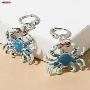Trendy Hawaiian Crab Earrings for Women, Creative Oil Drip Crab Jewelry, Unique Artistic Earrings, Fun Statement Piece, Fashionable Jewelry for Summer, Beach, Party, Vacation Gift