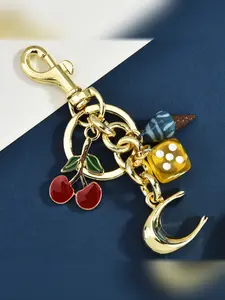 New Metal Keychain, Cute Rhinestone Charm Key Ring & Bag Accessory for Women, Suitable for Decorating Bags and Keys, Trendy Cute Keychain