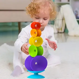 Rainbow Rotating Wheel Toy, Stackable Interactive Learning Toy for Babies & Toddlers, Educational Development Activity Gift，baby toys，toddler toys，kids games，sensory toys，kids toys，learning & education toys, Learning Materials
