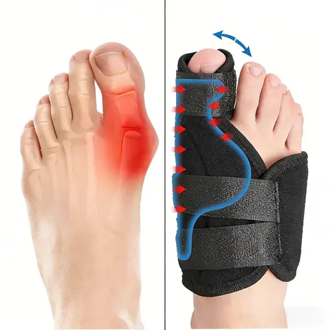 Unisex Adjustable Prop 65 Safe Hallux Valgus Bunion Corrector - Orthopedic Big Toe Splint, Foot Pain Relief Tool, Flexible Separator, Hammer Toe Straightener, Day-Night Support Brace