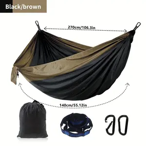 Double Hammock with Tree Straps & Buckles, Portable Hammock for Camping & Travel, Outdoor Camping & Hiking Equipment