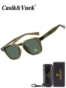 Casik&vuek Unisex Full Frame Polarized Casual Sunglasses Tr90 Pin Vu400 Outdoor Hiking Travel Driving Glasses, Sun Protective Eyewear, Simple Design
