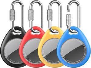 UNBREAKcable AirTag Holder for Apple - 4 Pack Air Tag Case [Professional Carabiner] [Waterproof] [Shockproof] TPU AirTag Keychain for Kids, Pets, Keys, Luggage, Backpacks