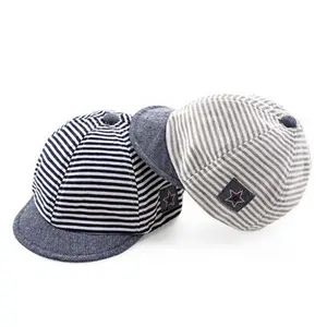 Kids Baseball Cap Adjustable Striped Sunhat Baseball Hats Soft Cotton Hat Cute Lovely Hats