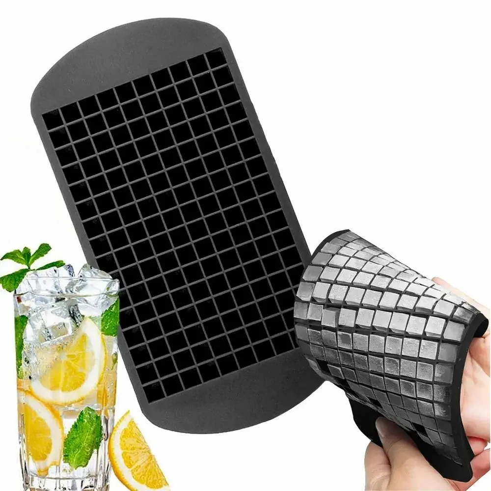 160-Cavity Mini Ice Cube Tray, 1PC Flexible Ice Mold for Iced Coffee, Soda, Juice, Home Bar, Parties & Summer Gatherings