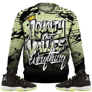 Retro Inner Beast 11s Ugly Sweater, 11 School Halloween Sweatshirt Values Of Loyalty Drip Outfits Streetwear Unisex Sneaker Matching Shirts Acrylic Clothes