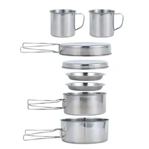 Camping Cookware Mini Picnic Camping Cooking Mess Kit with Pot and Pan Set for Hiking