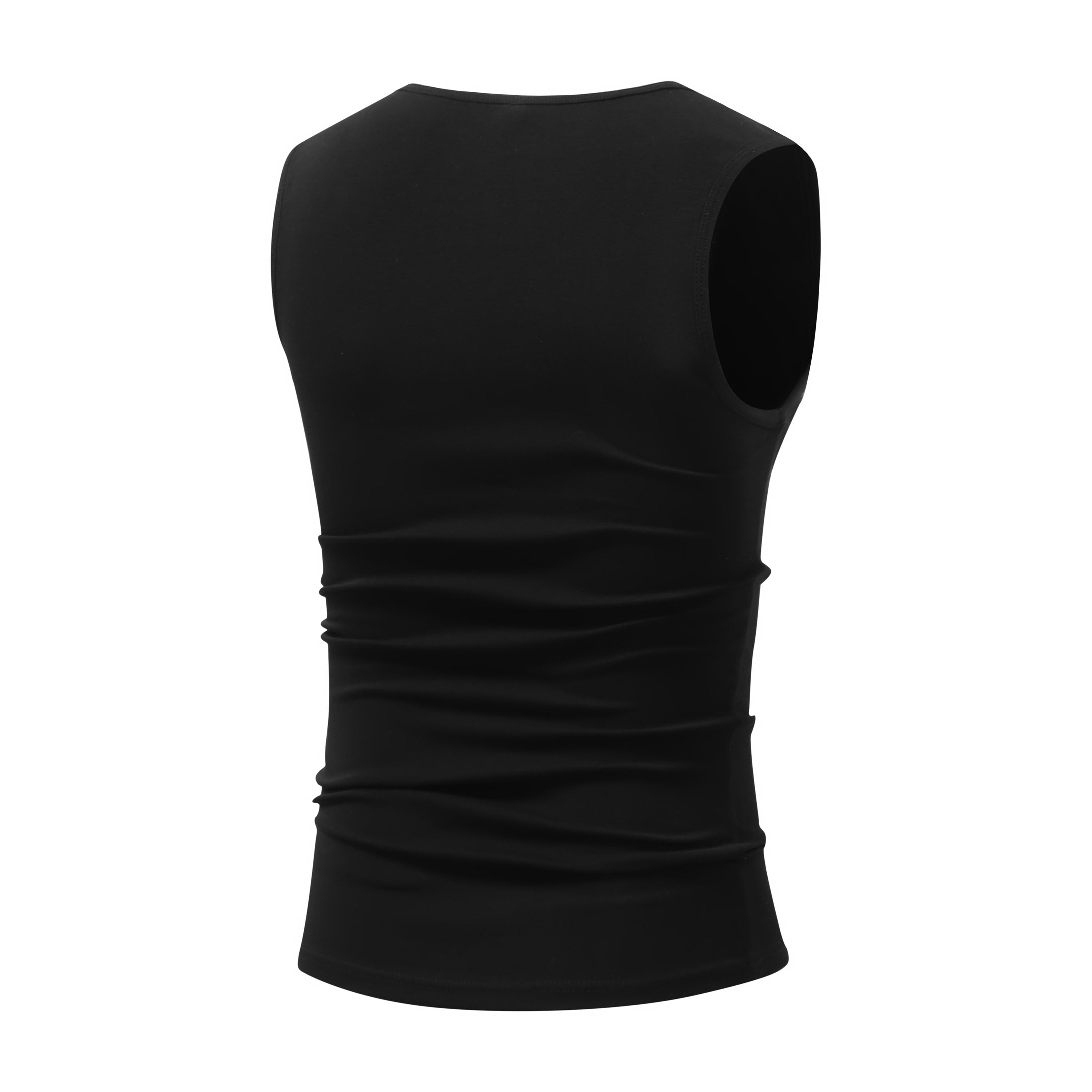 Men’s summer sleeveless sports tank top with cotton blend, high elasticity, moisture-wicking and breathable, wrinkle-resistant and comfortable