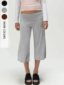 2026 Soft Stretchy Turn-Up Women's Capri Pants, American Casual Style, High Elasticity Breathable Comfort, Slimming Fit, Ideal for Daily Wear & Yoga