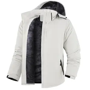Autumn And Winter Men'S Fleece Lined Softshell Jacket Hooded Outdoor Coat
