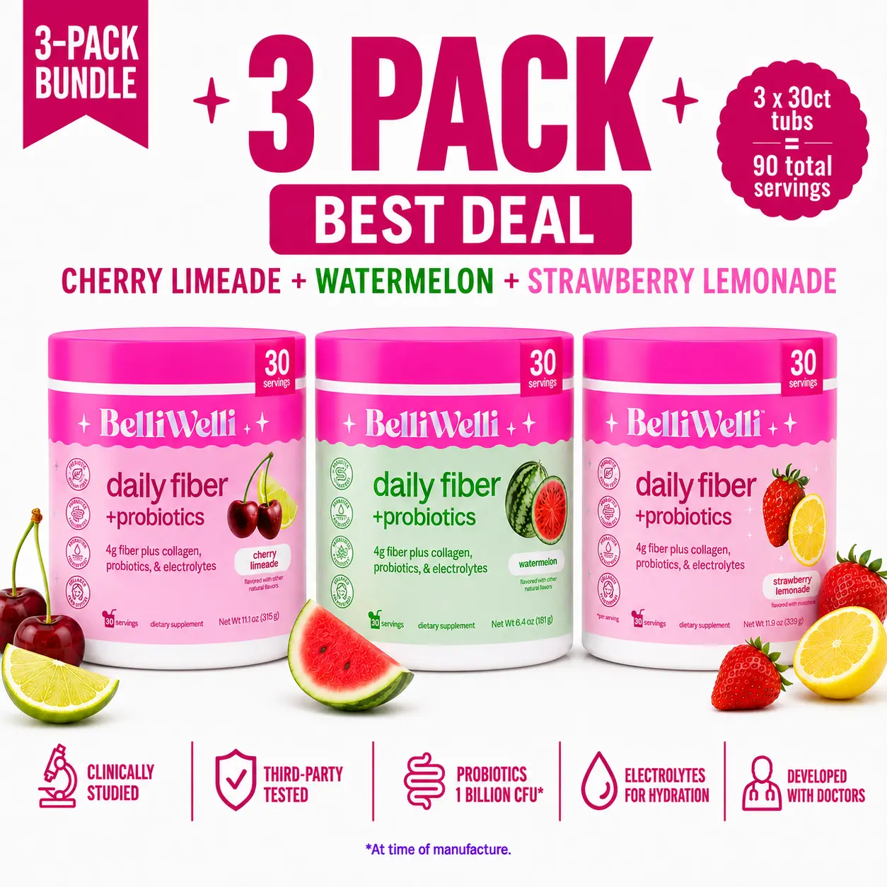 BelliWelli Fiber Bundle Cherry Strawberry Watermel